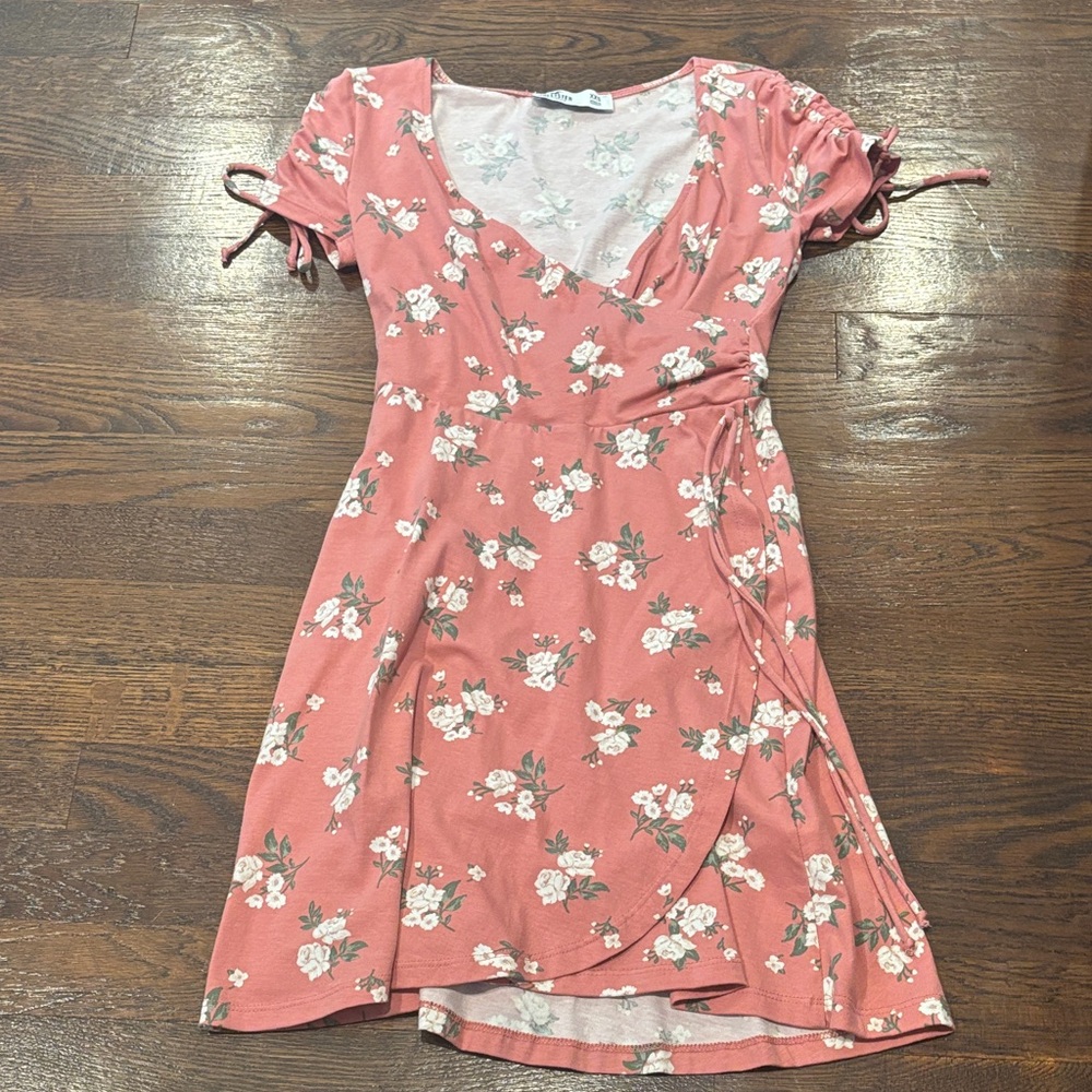 Floral Wrap Dress in Pink